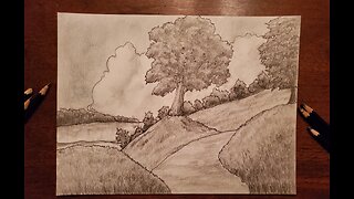 Drawing a landscape - Grasslands and Hills.