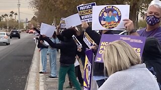 Vegas-area hospital holds walkout amid rising COVID cases, threats