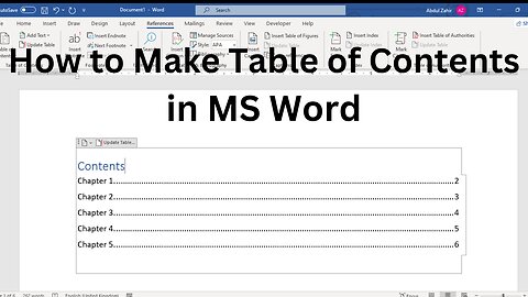 How to Make Table of Contents in MS Word