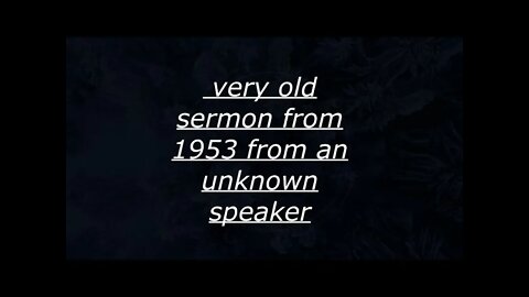 Sermon from 1953