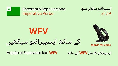 Esperanto imperative verb | Esperanto Through Urdu | Lesson 7 in Urdu | ایسپیرانتو سبق 7 فعل امر