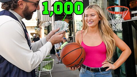 📹 Giving Strangers $1,000 If They Can Make A Free Throw.. 🤯🤯🤯Follow me