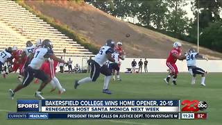 Bakersfield College wins home opener, 20-15