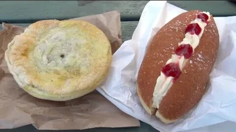 Caba Bakehouse Meat Pie and Cream Doughnut in Cabarita