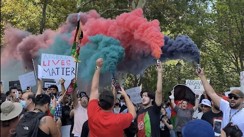 ‘Free Afghanistan’ Protest Outside United Nations Headquarters in New York