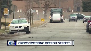 Crews sweeping Detroit streets