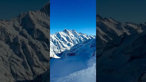 Beautiful shot of the snowy mountain 🏔️#mountains #snow #nature #viral #shorts