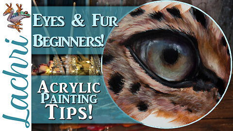 Beginner tips for painting an eye and fur in acrylics