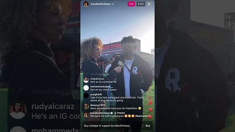 BRITTANY RENNER IG LIVE: Brittany BTS Interview Wit Funny Marco At RL & Prime Pops Up (03-03-23)