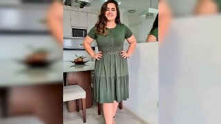 ✔️ VESTIDO MANGA CURTA PLUS SIZE LISO DE BOTÕES E MALHA VISCOLYCRA