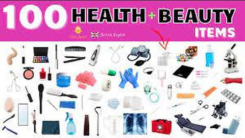 English Vocabulary - 100 HEALTH and BEAUTY ITEMS