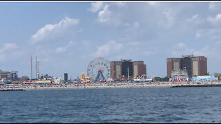 Summer in Coney Island view from the water