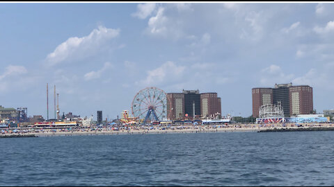 Summer in Coney Island view from the water