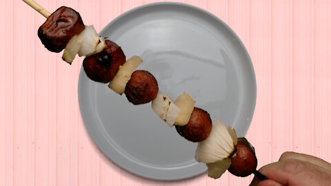 Hawaiian Hot Dog Kebab