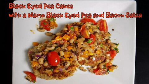 Black Eyed Pea Cake with Warm Bacon Salsa on the Blackstone Griddle