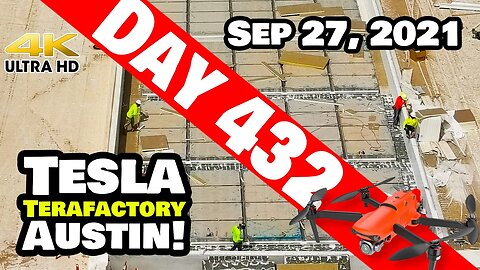 Tesla Gigafactory Austin 4K Day 432 - 9/27/21 - Tesla Texas - TONS OF ROOF WORK AT GIGA TEXAS!