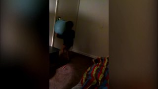 A Tot Boy Runs Into An Bouncing Ball Over And Over Again