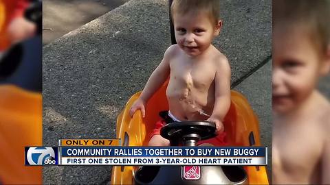 Warren mother thankful community helped replace son's stolen push buggy