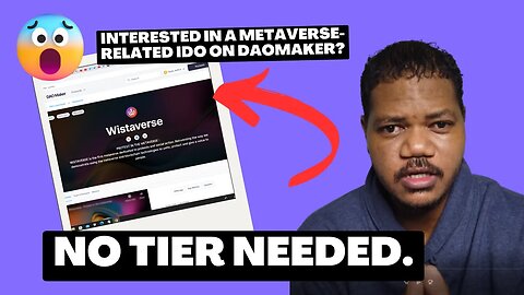Don't Fade Wistaverse $WISTA Launch. A Metaverse Related Public IDO On Daomaker. No $DAO Tier Needed