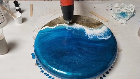 Watch Me Transform A Round Canvas Into an Enchanting Resin Ocean!