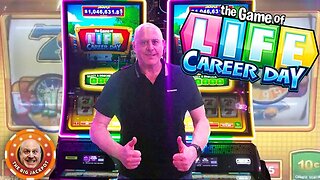 The Game of Life Slot Machine 🎡 $30 Max Bet Bonus Round w/22 Free Games Leads to Retirement Island!