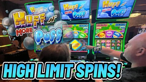 GOING CRAZY IN VEGAS PLAYING ONLY HIGH LIMIT HUFF N MORE PUFF SLOTS!