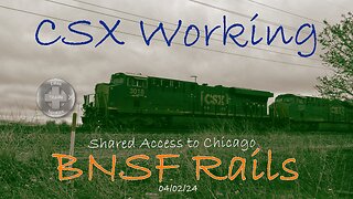 CSX Train Easing Toward Chicago on the BNSF Racetrack
