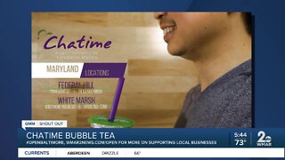 Chatime Bubble Tea says "We're Open Baltimore!"