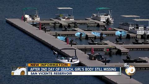 Second day of searching ends for girl in lake