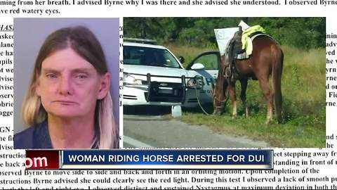 Deputies: Polk City woman arrested for DUI on a horse, charged with animal neglect