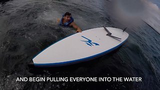 Mysterious Powers of Manatee Knocks Family off Peddle Boards