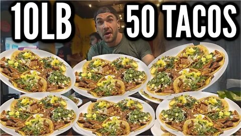 MEXICO'S BIGGEST TACO CHALLENGE | Playa Del Carmen Mexico | Street Tacos | El Pastor, Carne Asada