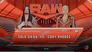 WWE Monday Night Raw Cody Rhodes vs Solo Sikoa