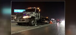 NHP: Tow truck driver hit, killed by vehicle on 215, authorities seek driver