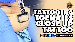 Tattooing Toenails Close Up