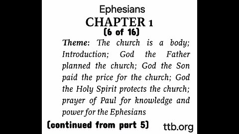Ephesians Chapter 1 (Bible Study) (6 of 16)