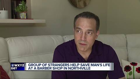 Group of strangers save man's life at barber shop in Northville