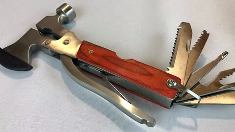 7" Portable Camping Multifunctional Knife, Axe, Hammer, Pliers Multitool Review