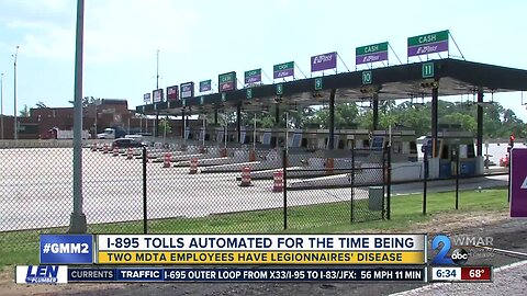 Legionnaires' disease diagnosed in two MDTA employees; I-895 toll booths automated as precaution