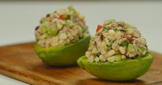 Tuna-Stuffed Avocados with Corn Salsa