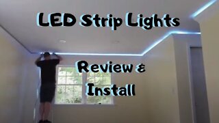 Installing Miheal RGB LED strip lights in crown molding /Review & Install /Basement Remodel Ideas
