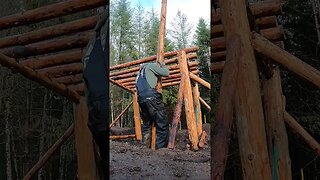 Building a Backyard Bushcraft Watchtower #shorts