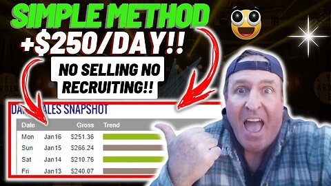 SIMPLE, NO RECRUITING, NO SELLING +$250/DAY Method (Make Money Online For Beginners 2023)