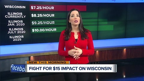 What effect will Illinois' minimum wage proposal have on Wisconsin?