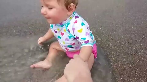 Try Not To Laugh Funniest Babies on the Beach Pew Baby 6