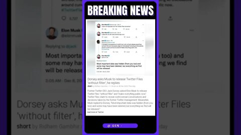 Live News | Elon Musk Responds to Jack Dorsey's Challenge to Release Twitter Files 'Without Filter'!