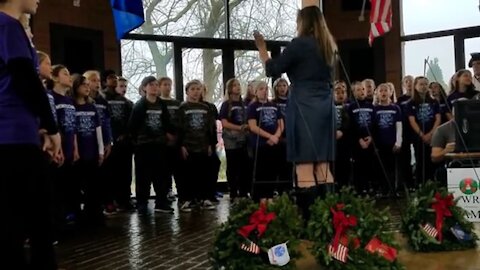 Armed Forces Theme Songs by Children's Choir at Wreaths Across America Event