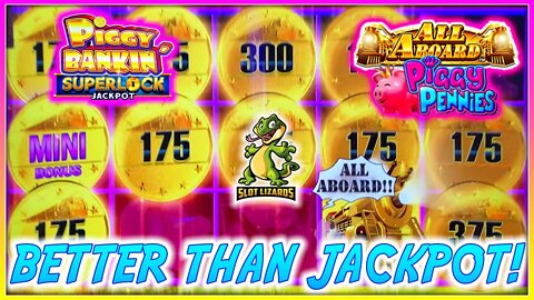 EPIC COMEBACK BETTER THAN JACKPOT! Superlock Jackpot Piggy Bankin VS All Aboard Piggy Pennies Slot!