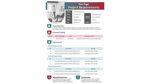 One Page Project Requirements PowerPoint Template