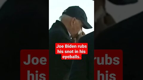 Watch Joe Biden blow his nose then rub it into his eyes! Disgusting! 🇺🇸 #joebiden